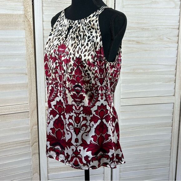 White House Black Market Silk Animal Print Halter Top 10 - Picture 5 of 11